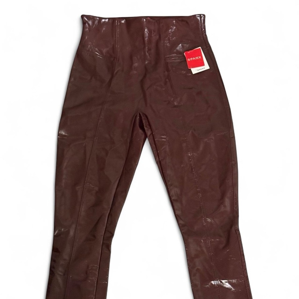 NWT SPANX Patent Leather Leggings in Ruby Red